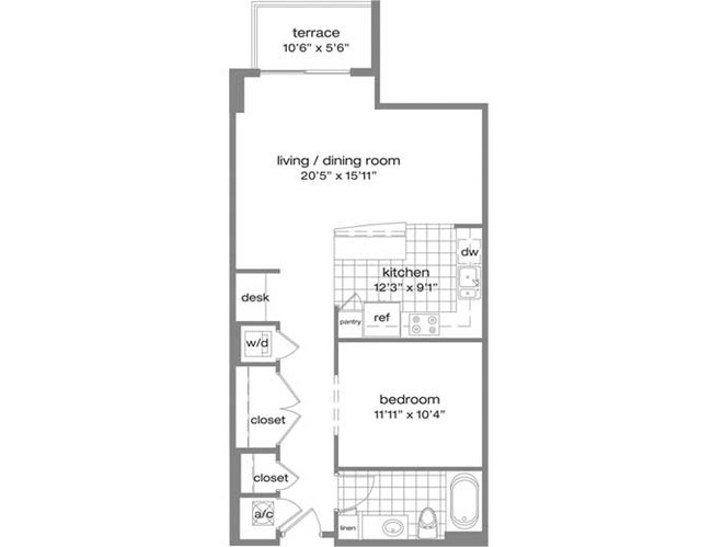 1BR/1BA - The Edge