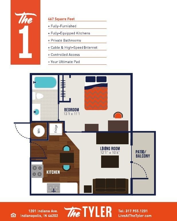 The Tyler Apartments Indianapolis In Floorplan The Tyler