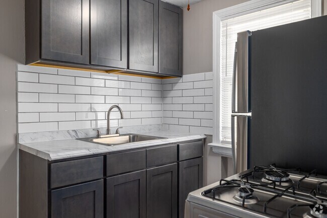 1 habitación, 1 baño - 500 pies cuadrados - Clásico premium - Cocina - Nottingham Apartments