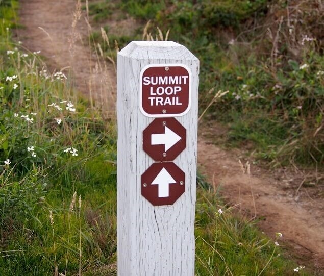 The Summit Loop Trail leads to the top of San Bruno Mountain
