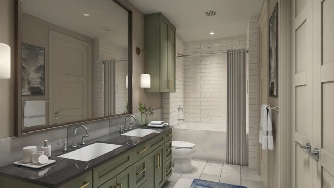 Baño estilo spa en tonos claros en The Everett Nashville Yards - The Everett Nashville Yards