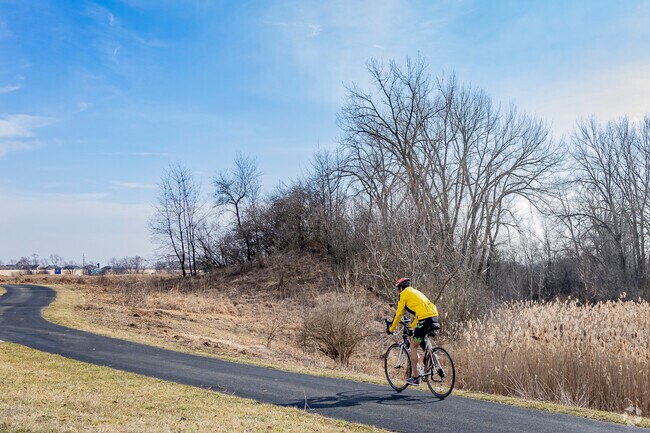 Lake Renwick Preserve offers miles of bike and hike trails near Lakewood Falls.