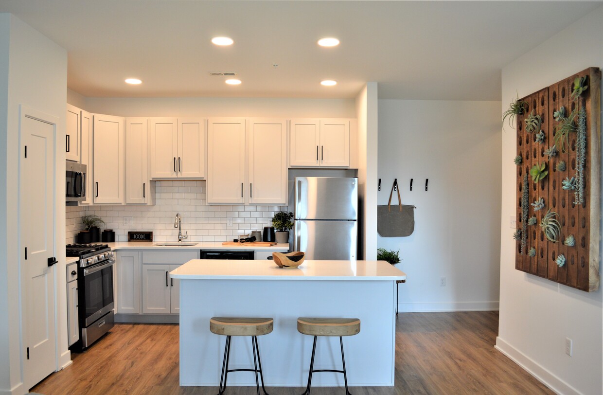 Open Kitchen with Island - The Reserve on East