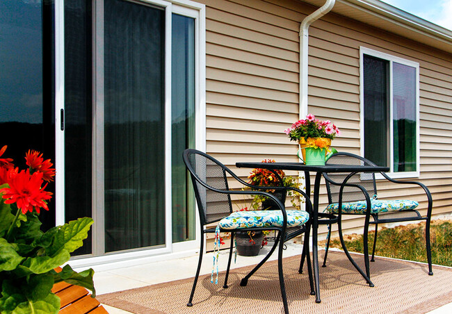 Sliding Doors leading to Personal Patios - Redwood Brunswick