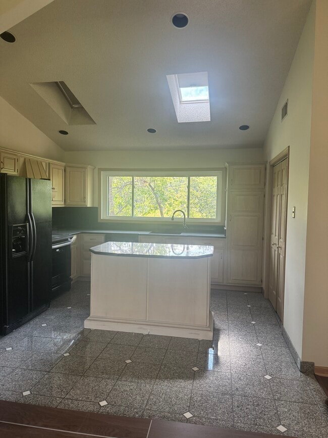 Kitchen w/ granite, skylights and vaulted ceiling - Stone Edge