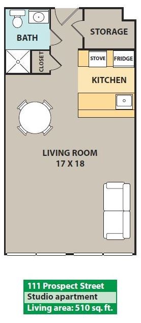 Plano de planta - 111 Prospect St Apartments