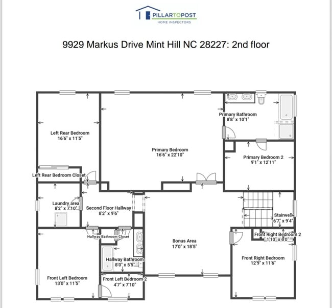 Plano de planta alta - 9929 Markus Dr