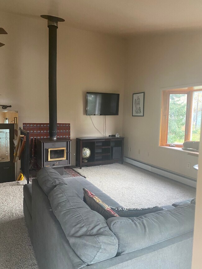 Spacious living room with smart tv - 11528 Borealis St