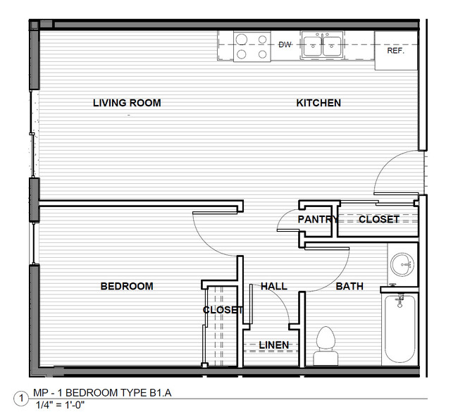 One Bedroom - B1 - Felician Villa II - Senior 55+