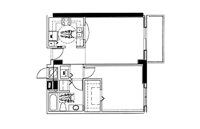 Plano de planta - Modelo 1H - Vue at Brickell