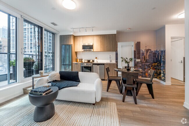 2 chambres, 2 salles de bain - 783 pi2 - Salon - The Corner On Broadway