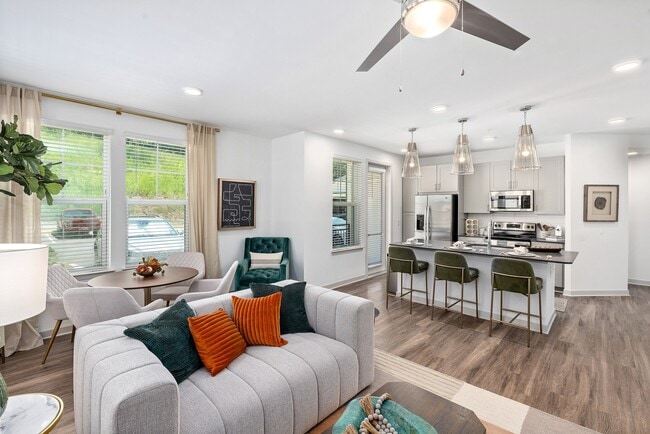 Kitchen and Living Space - Overture Tributary 55+ Active Adult Apartment Homes