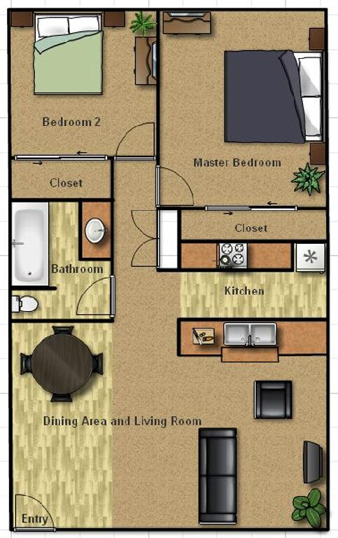 2BR/1BA - Cedros Regency