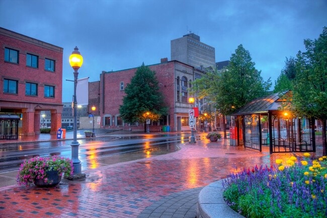 Downtown Moncton in the evening.