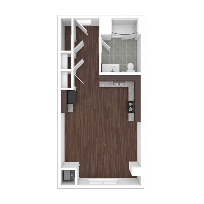 Plano de planta del estudio 7850 East Jefferson - 7850 East Jefferson