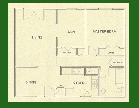 One Bedroom with Den - Alamo Apartments