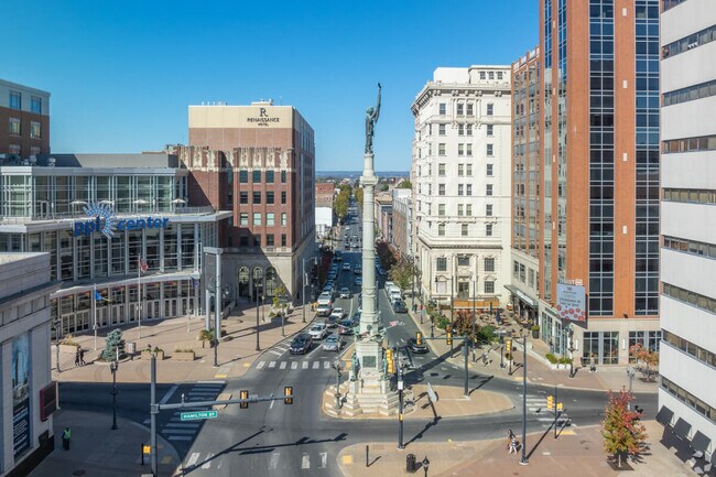 The Soldier and Sailors Monument sits at the center of Allentown.