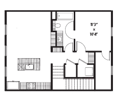 1BR1/BA planta superior - The Village at Hendrix Row Houses