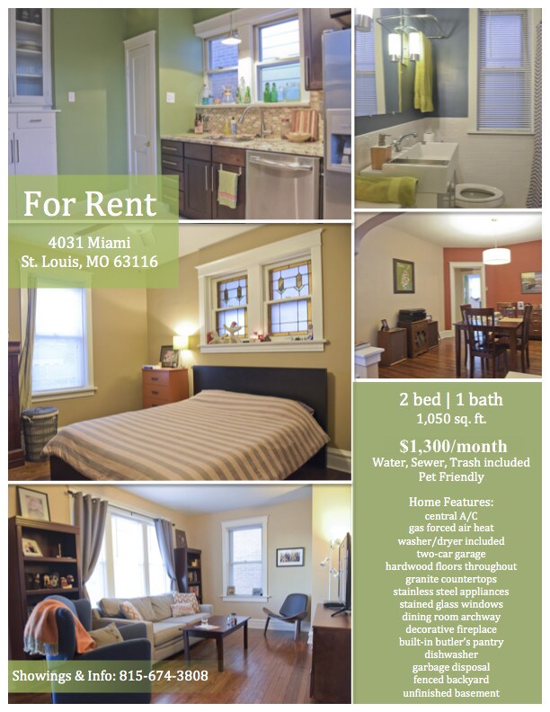4031 Miami St St Louis Mo 63116 House For Rent In St Louis