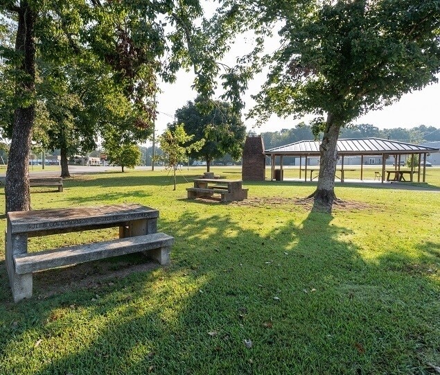 Parks, such as this historic pocket park off Pinson Main Street, dot the areak
