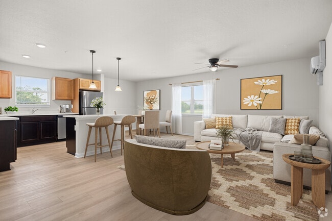 Corner Living Room - Spanish Moss Eco Apartments