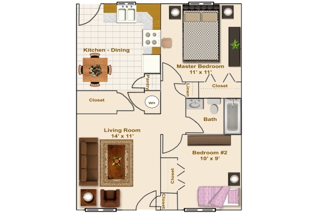 2BR/1BA - Meadow View Apartments