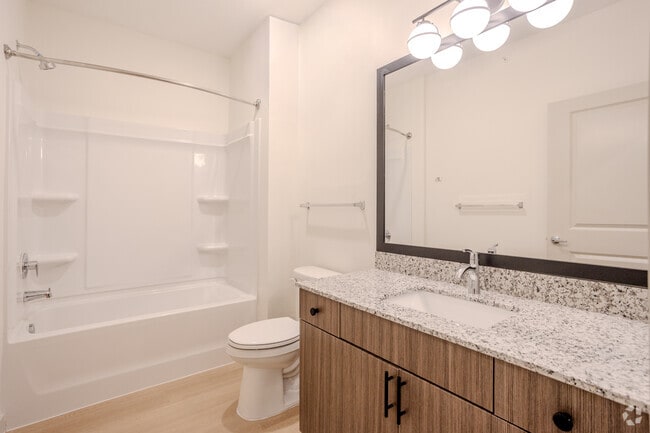 1BR, 1BA - 566 SF - Primrose Bathroom - Meridian at Wylie - 55+ Affordable Apartments