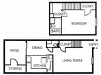 1 Bedroom 1.5 Bathroom