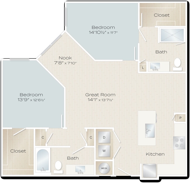 Storm Floor Plan - Yardley Flats Apartments