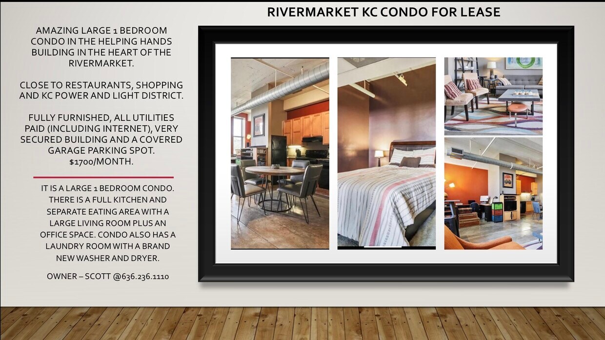 Amazing Large 1 bedroom furnished condo in KC Rivermarket! - 523 Grand Blvd