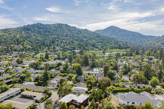 Homes start to thin as one gets closer to the hills and mountains of Corte Madera.