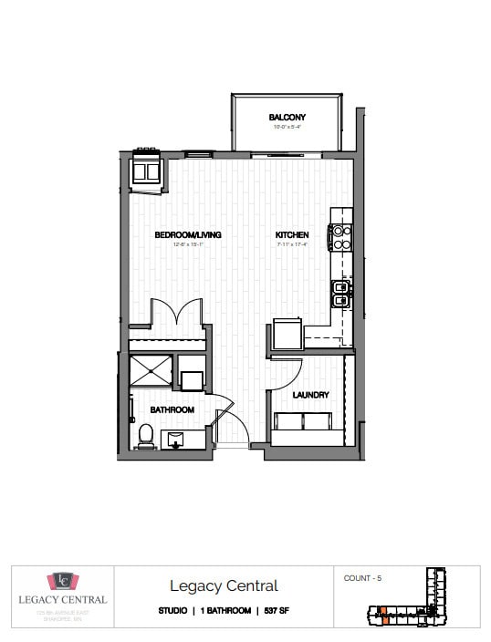 Plano de planta - Legacy Central 55+ Senior Apartments