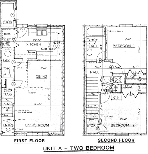 Plano de planta de apartamento A de 2 habitaciones - Woodsmill Apartments