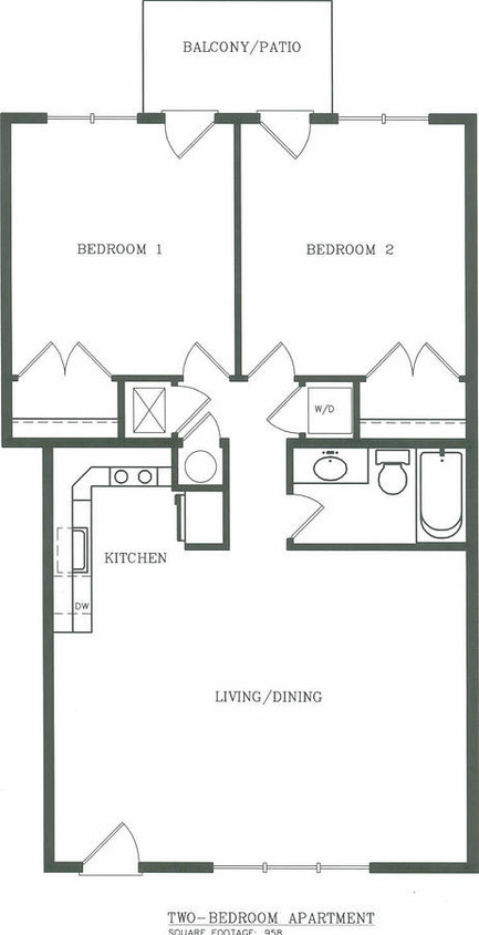 2BR/1BA - Elm Street Apartments
