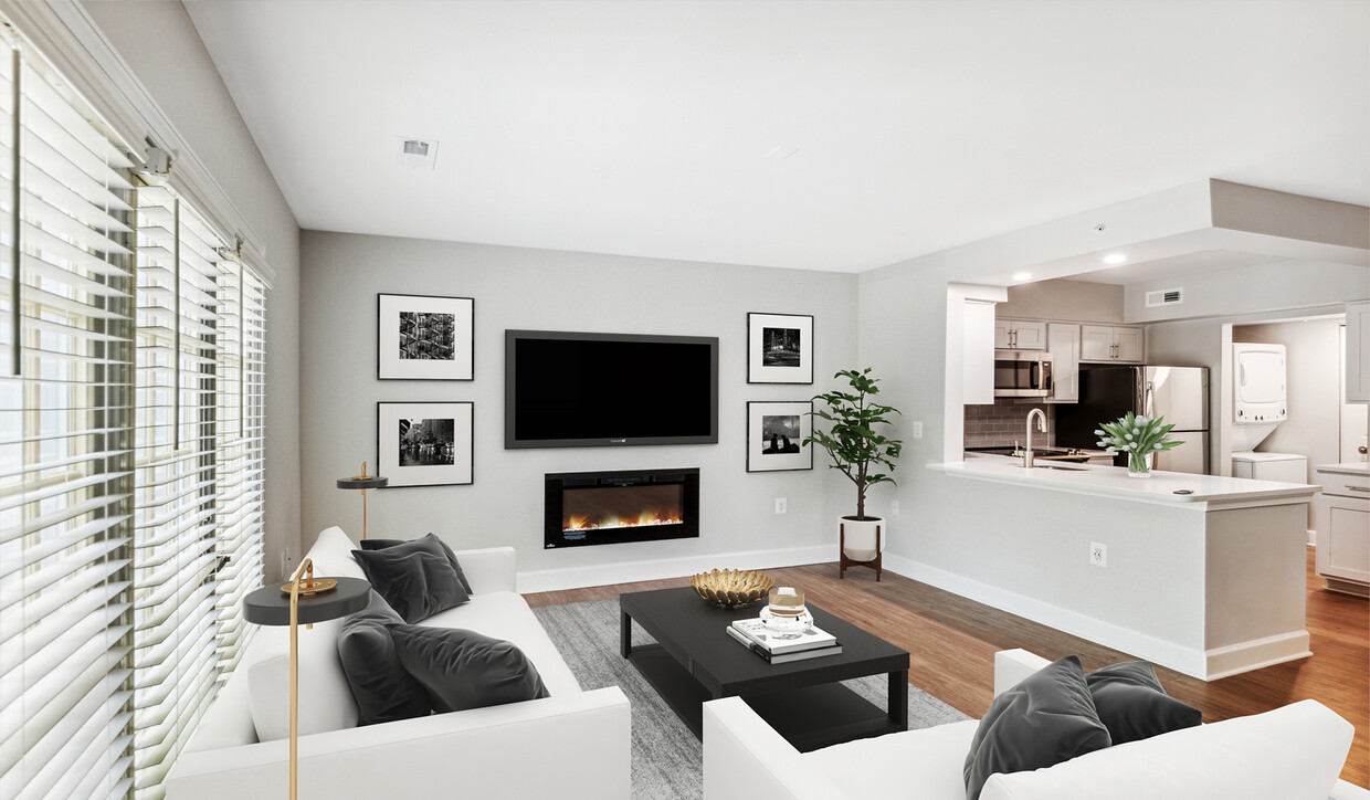 Spacious living room with naural lighting throughout - Vaughan Place