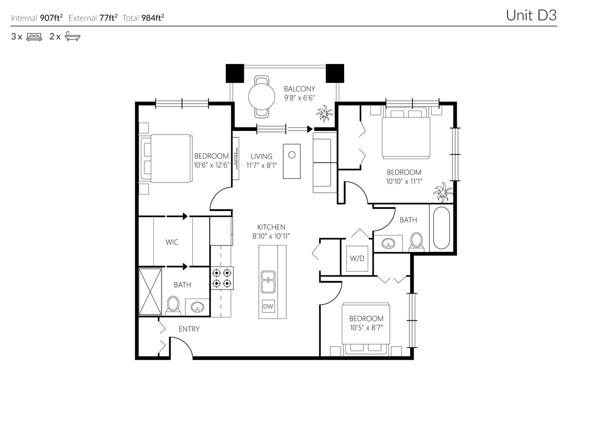 Photo principale - Suite D3 - 3 Bed/2 Bath