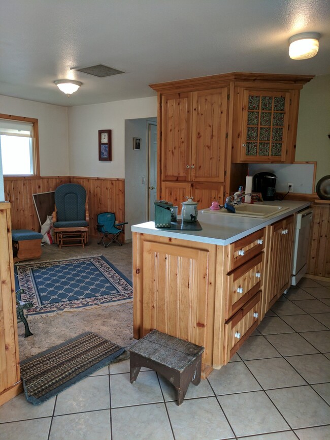 Kitchen w/pellet stove - 13823 250th St E