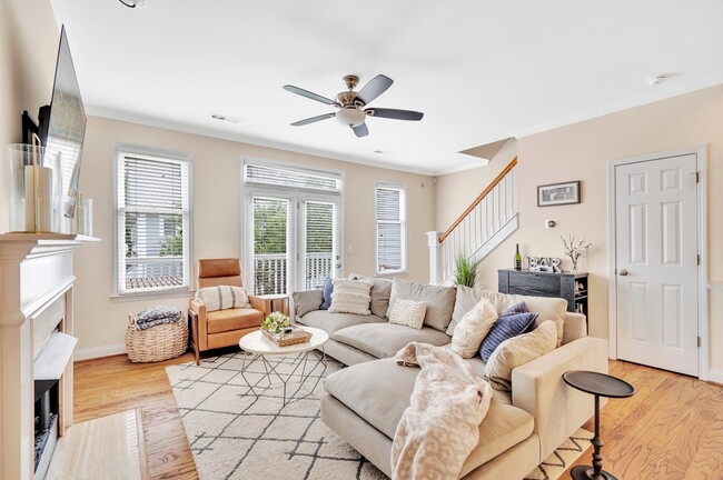 Living Room Flows Seamlessly Out to the Large Private Deck - 219 E Park Ave