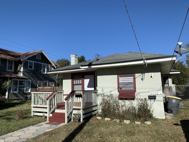 Street view of the duplex. - 2157 Gilmore St Apartments