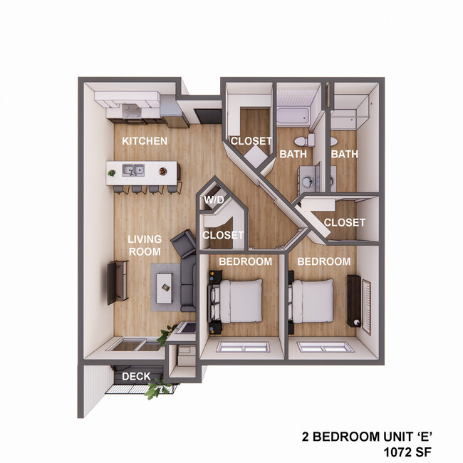 Two Bed Two Bath - Stove Haven Apartments