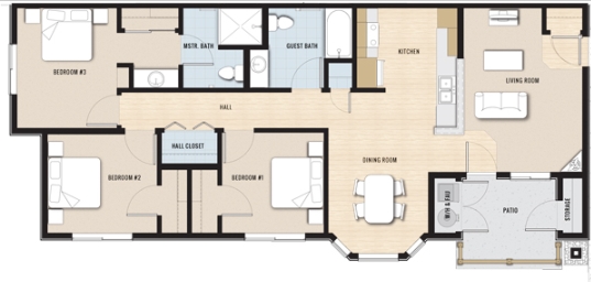 Plano de planta - King's Station Apartments