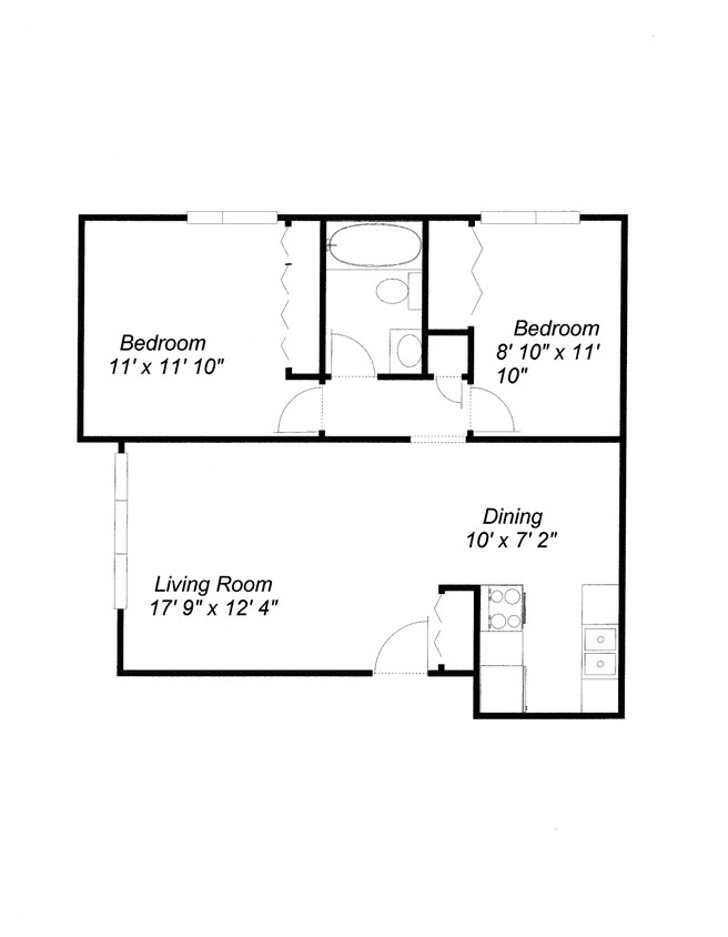 2HAB/1BA - Hilltop North & South Apartments