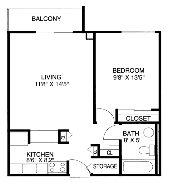 1HAB/1BA - Hazelcrest Place Apartments & Townhomes