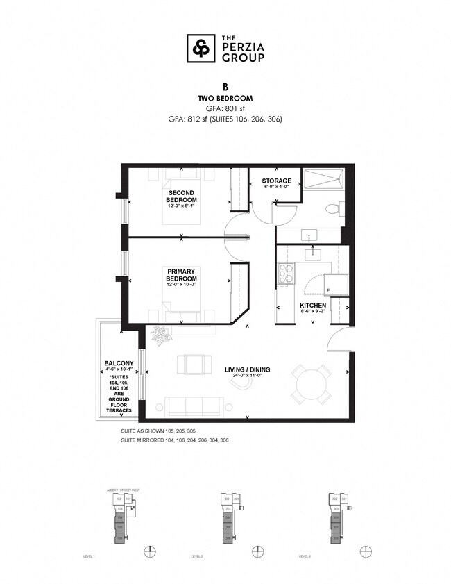 Plan d'étage - 555 Albert St. W.