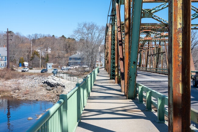 Footbridge looking into Topsham.