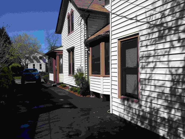 Looking down driveway towards street - 69 Cypress St
