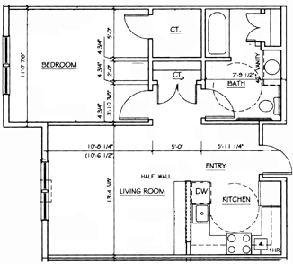 1BR/1BA - RiverView Apartments