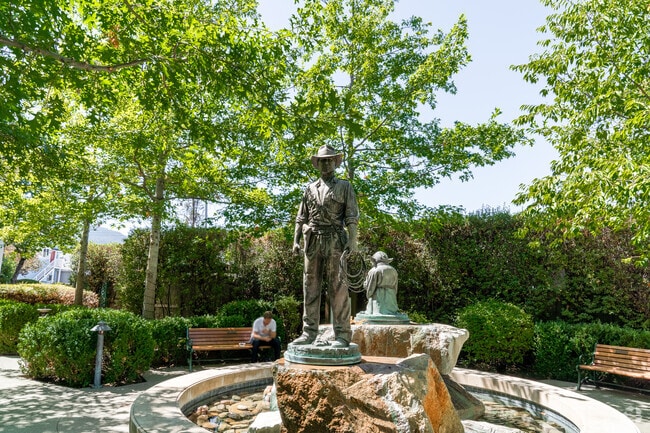 Imagination Park in San Anselmo features movie-themed sculptures.