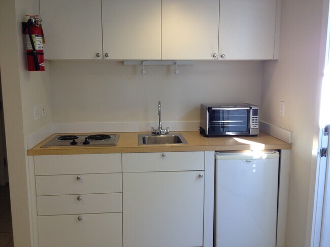 Kitchenette includes fridge, freezer, stove top and convection oven. - 216 W Boston St
