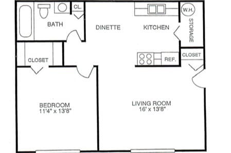 Floor Plan - Lake View Shores Apartments